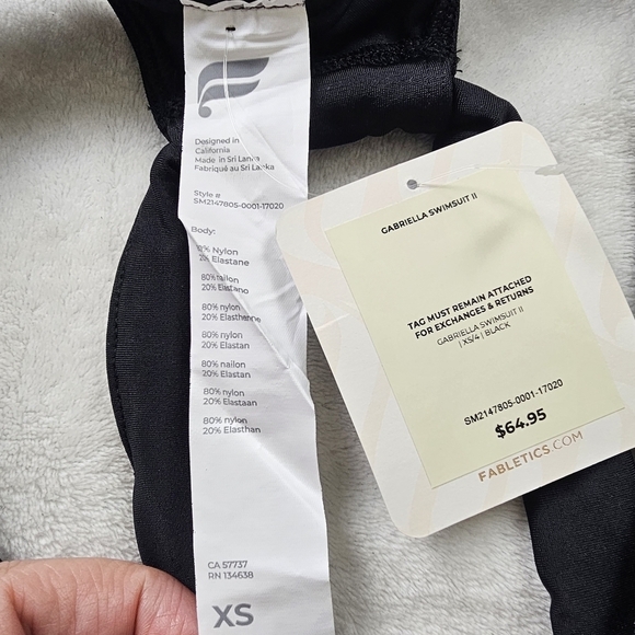Fabletics Black Lace-Up Racerback One Piece Swimsuit XS - Picture 6 of 12